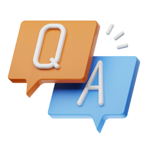 Presentation training service icon about running the Q&A session.